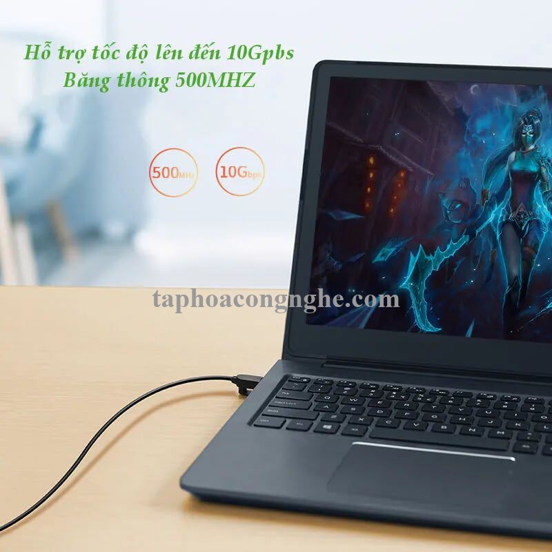 Ugreen 70654 5M cat6a 10Gbps 500MHz OD2.8mm Utp cáp mạng siêu mỏng thuần đồng màu đen NW122 30070654